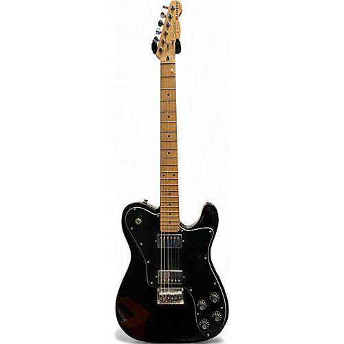 Used Squier Telecaster Custom Black Solid Body Electric Guitar Black
