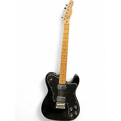 Used Squier Telecaster Custom Black and White Solid Body Electric Guitar