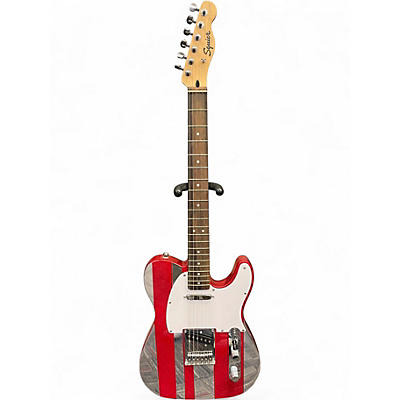 Used Squier Telecaster Red Sparkle Solid Body Electric Guitar