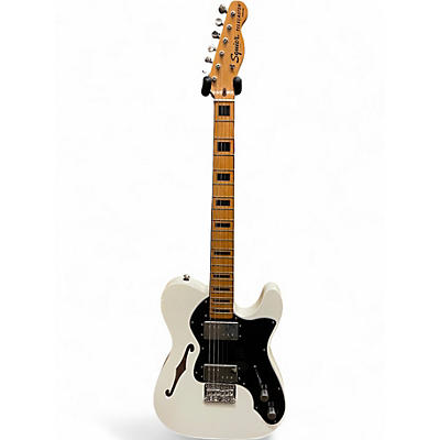 Used Squier Vintage Modified 72 Thinline Telecaster Classic White Hollow Body Electric Guitar