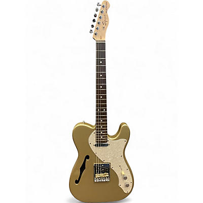 Used Squier Vintage Modified 72 Thinline Telecaster GOLD Hollow Body Electric Guitar
