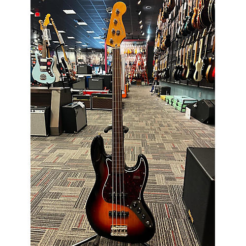 Squier Used Squier Vintage Modified Fretless Jazz Bass 2 Tone Sunburst Electric Bass Guitar 2 Tone Sunburst