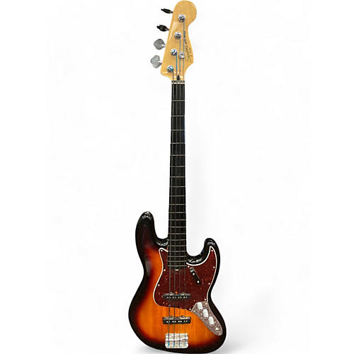 Squier Used Squier Vintage Modified Fretless Jazz Bass 3 Tone Sunburst Electric Bass Guitar 3 Tone Sunburst