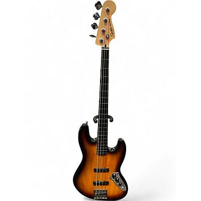 Used Squier Vintage Modified Fretless Jazz Bass 3 Tone Sunburst Electric Bass Guitar