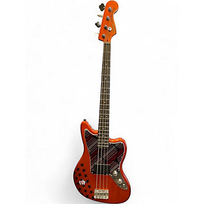 Used Squier Vintage Modified Jaguar Bass Metallic Orange Electric Bass Guitar