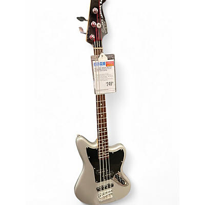 Used Squier Vintage Modified Jaguar Bass Metallic Silver Electric Bass Guitar