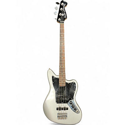 Used Squier Vintage Modified Jaguar Bass Silver Electric Bass Guitar