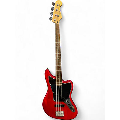 Squier Used Squier Vintage Modified Jaguar Bass Special Crimson Red Trans Electric Bass Guitar