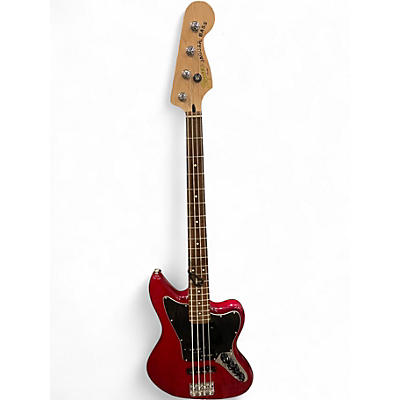 Used Squier Vintage Modified Jaguar Bass Special Crimson Red Trans Electric Bass Guitar