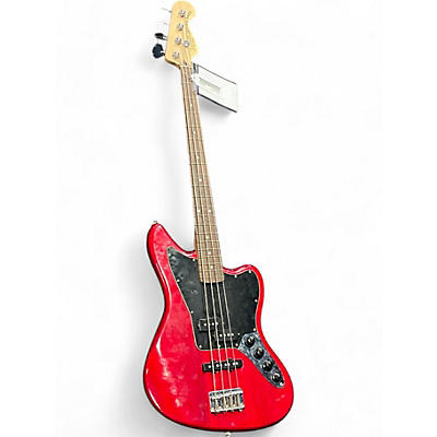 Used Squier Vintage Modified Jaguar Bass Special Crimson Red Transparent Electric Bass Guitar