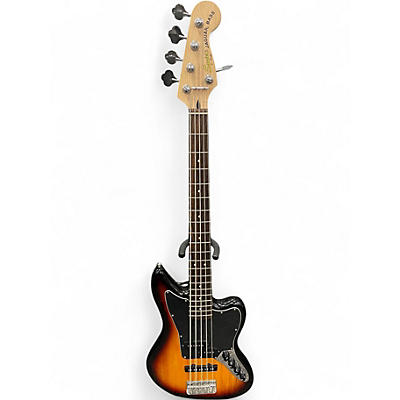 Used Squier Vintage Modified Jaguar Bass V 5 String 3 Color Sunburst Electric Bass Guitar