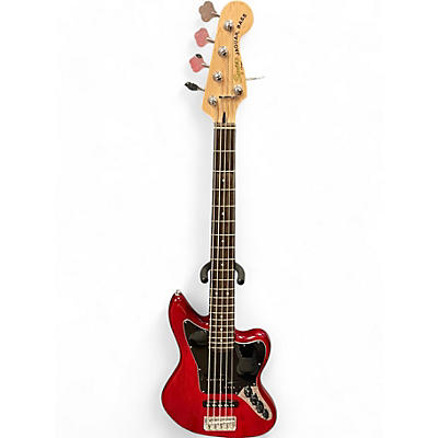 Used Squier Vintage Modified Jaguar Bass V 5 String Transparent Cherry Electric Bass Guitar