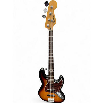 Used Squier Vintage Modified Jazz Bass 3 Tone Sunburst Electric Bass Guitar