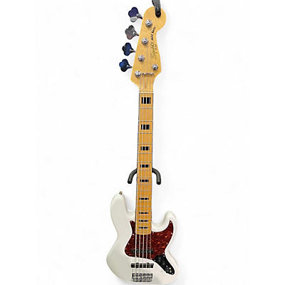 Used Squier Vintage Modified Jazz Bass V Olympic White Electric Bass Guitar