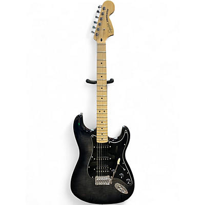Used Squier affinity stratocaster hss Trans Black Solid Body Electric Guitar