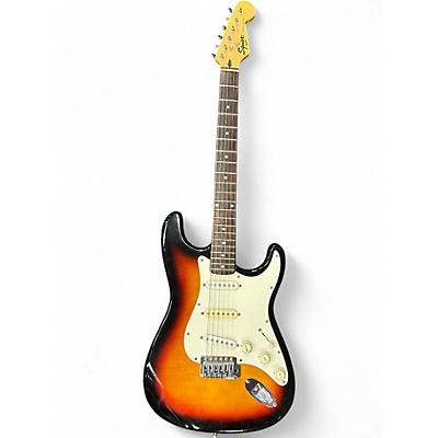 Used Squier black label stratocaster 2 Color Sunburst Solid Body Electric Guitar