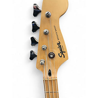 Used Squier bronco bass Candy Apple Red Electric Bass Guitar