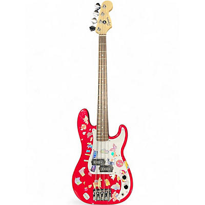 Used Squier mini bass Red Electric Bass Guitar