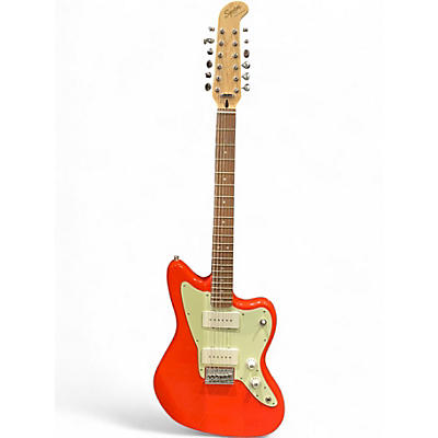 Used Squier paranormal jazzmaster xII Fiesta Red Solid Body Electric Guitar