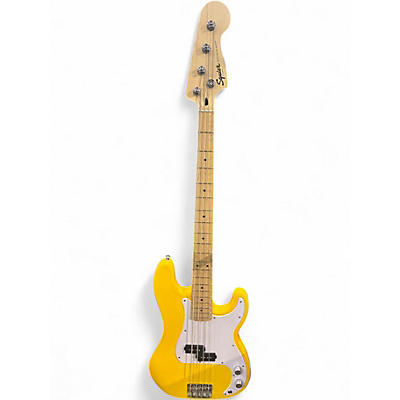 Used Squier sonic precision bass Graffiti Yellow Electric Bass Guitar