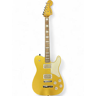 Used Squier telecaster deluxe troublemaker Gold Solid Body Electric Guitar