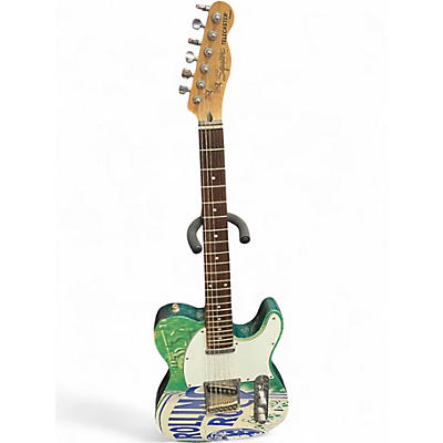 Used Squier telecaster standard Rolling Rock 20th anniversary green Solid Body Electric Guitar