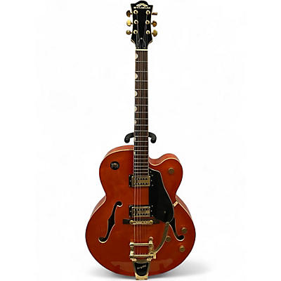Used Stadium WNO-645 See-Thru Orange Hollow Body Electric Guitar