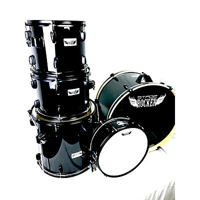 Used Stage Rocker 5 piece 5 Piece Black Drum Kit
