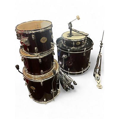 Used Stagg 5 Piece DRUM SET RED Drum Kit