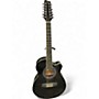 Used Stagg Mini-Jumbo Black 12 String Acoustic Electric Guitar Black