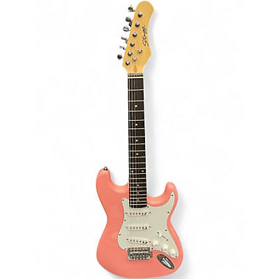 Used Stagg strat Pink Solid Body Electric Guitar