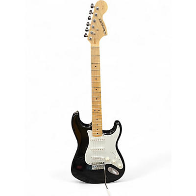 Used Starcaster by Fender Stratocaster Black Solid Body Electric Guitar