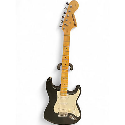 Used Starcaster by Fender Stratocaster Black Solid Body Electric Guitar