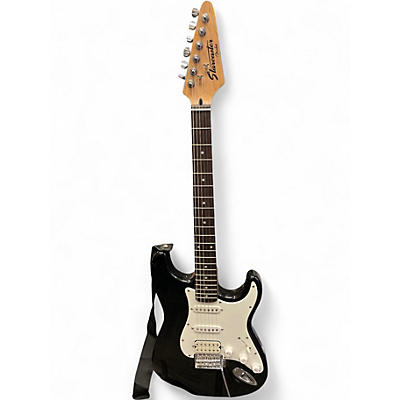Used Starcaster by Fender Stratocaster Black Solid Body Electric Guitar
