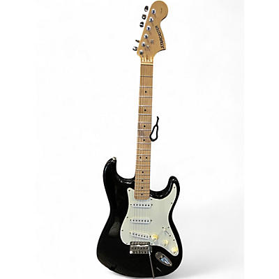 Used Starcaster by Fender Stratocaster Black Solid Body Electric Guitar