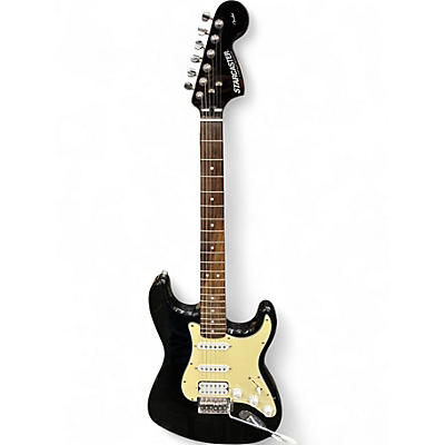 Used Starcaster by Fender Stratocaster Black Solid Body Electric Guitar