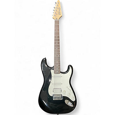 Used Starcaster by Fender Stratocaster Black Solid Body Electric Guitar
