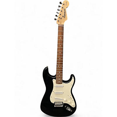Used Starcaster by Fender Stratocaster Black Solid Body Electric Guitar
