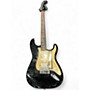 Used Starcaster by Fender Stratocaster Black Solid Body Electric Guitar Black