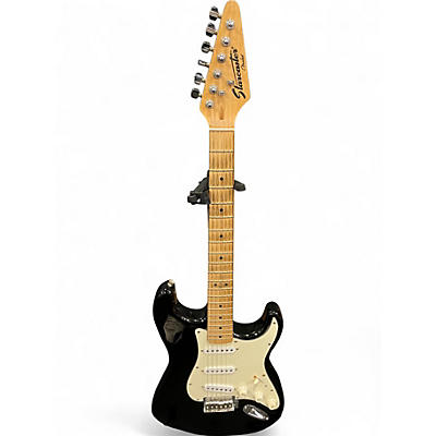 Used Starcaster by Fender Stratocaster Black and White Solid Body Electric Guitar