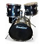 Used Starion 5 Piece 5 PIECE DRUM SET Black Drum Kit Black