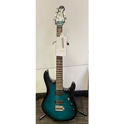 Sterling by Music Man Used Sterling By Music Man JP150 Blue Flame Top Solid Body Electric Guitar Blue Flame Top