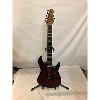 Sterling by Music Man Used Sterling By Music Man Jason Richardson Cutlass 7 Red Burst Solid Body Electric Guitar