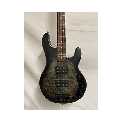 Sterling by Music Man Used Sterling By Music Man RAY34HH BURL TOP TRANS BLACK SATIN Electric Bass Guitar