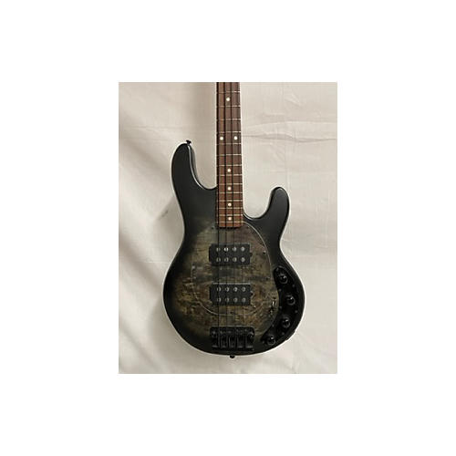 Sterling by Music Man Used Sterling By Music Man RAY34HH BURL TOP TRANS BLACK SATIN Electric Bass Guitar TRANS BLACK SATIN