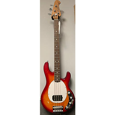 Sterling by Music Man Used Sterling By Music Man Ray34 Flame Maple Heritage Cherry Sunburst Electric Bass Guitar