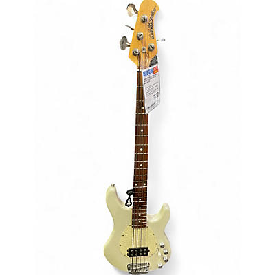 Used Sterling by Music Man 4H White Sparkle Electric Bass Guitar