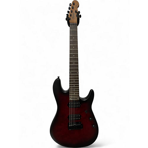 Used Sterling by Music Man CUTLASS JASON RICHARDSON 7 STRING Dark Scarlet Burst Satin Solid Body Electric Guitar Dark Scarlet Burst Satin