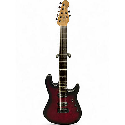 Used Sterling by Music Man JASON RICHARDS SIGNATURE 7 STRING Dark Scarlet Burst Satin Solid Body Electric Guitar