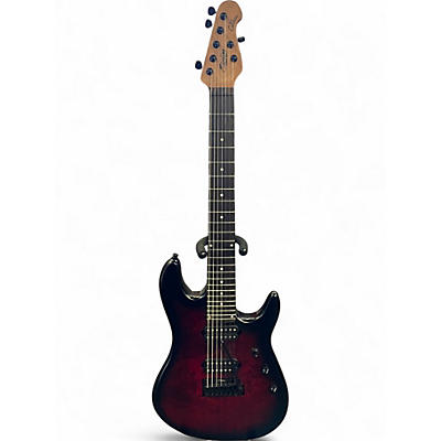 Used Sterling by Music Man JASON RICHARDSON CUTLASS 7 STRING DARK SCARLET BURST SATIN Solid Body Electric Guitar
